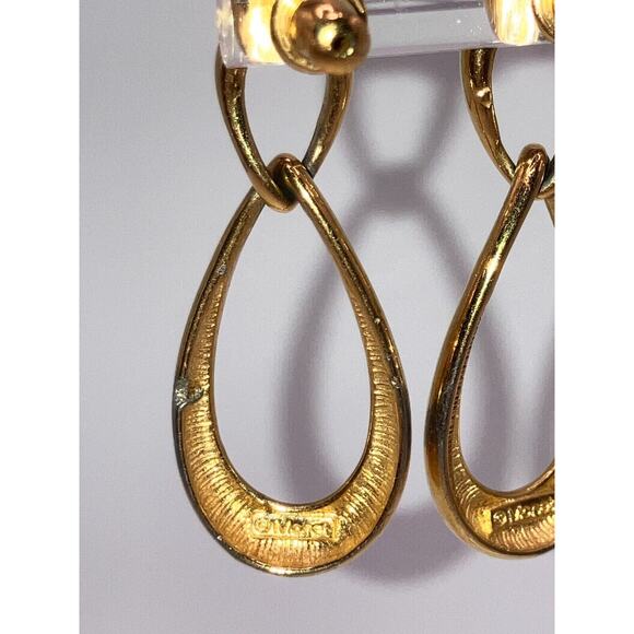 Monet Gold-Tone Connecting Teardrops Dangle 1 3/8" Earrings! - Picture 8 of 8